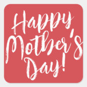 Happy Moederdag Simple Modern Typografie Vierkante Sticker (Voorkant)