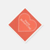 Happy Moederdag Sinaasappel Hartpapier servet (Hoek)