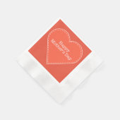 Happy Moederdag Sinaasappel Hartpapier servet (Hoek)