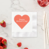 Happy Moederdag Sinaasappel Hartpapier servet (Insitu)