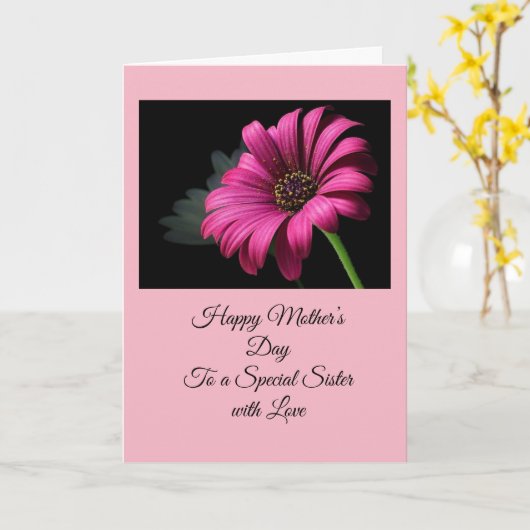 Happy Moederdag Sister Kaart (Gele Bloem)