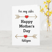 Happy Moederdag Sister Kaart (Gele Bloem)