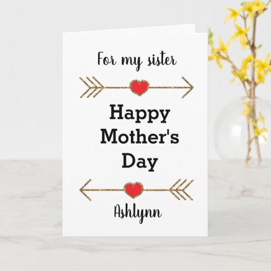 Happy Moederdag Sister Kaart (Gele Bloem)