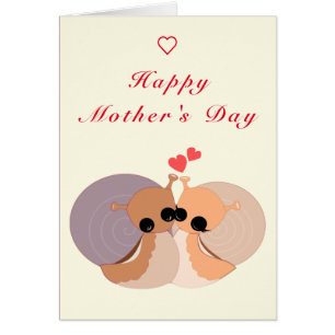 Happy Moederdag - slakkenfamilie - Hug