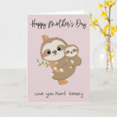 Happy Moederdag Sleuf Gepersonaliseerd Kaart (Gele Bloem)