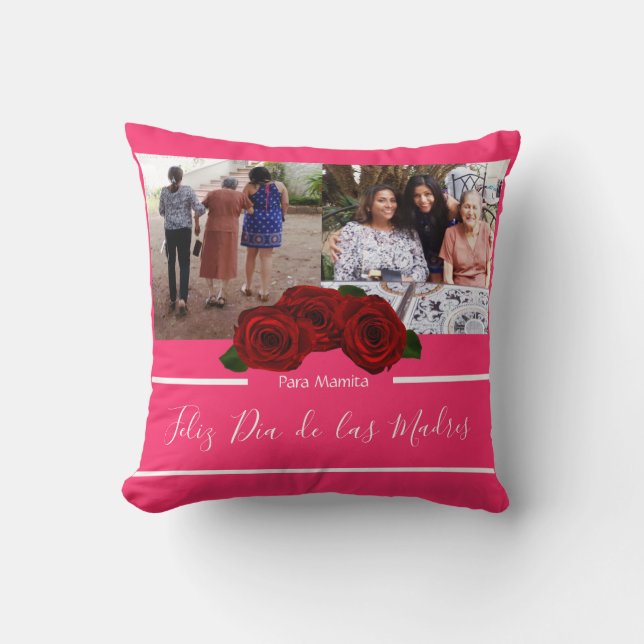 Happy Moederdag Spanish Red Roses Moederdag Kussen (Voorkant)