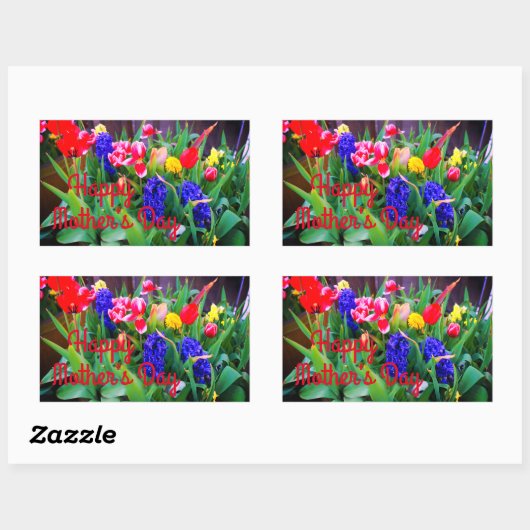 Happy Moederdag Spring Flowers #3 Sticker (Vel)