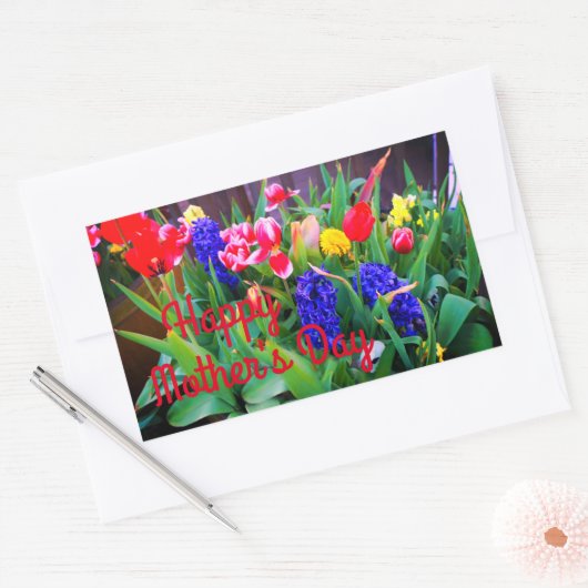 Happy Moederdag Spring Flowers #3 Sticker (Envelop)