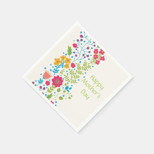 Happy Moederdag Spring Flowers Servetten (Hoek)