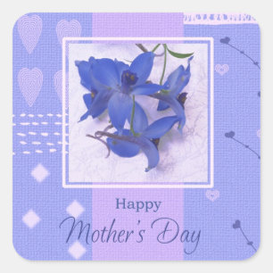 Happy Moederdag Spring Flowers Vierkante Sticker