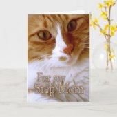 Happy Moederdag - Step Mom Sweet Cat Kaart (Gele Bloem)