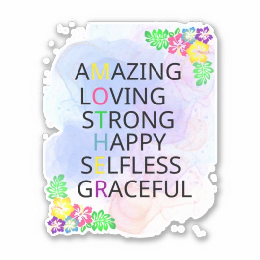 Happy Moederdag Sticker (Voorkant)