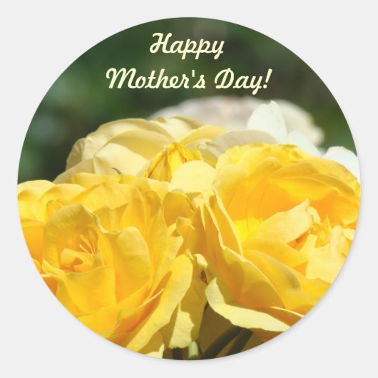 Happy Moederdag! stickers Yellow Roses Garden (Voorkant)