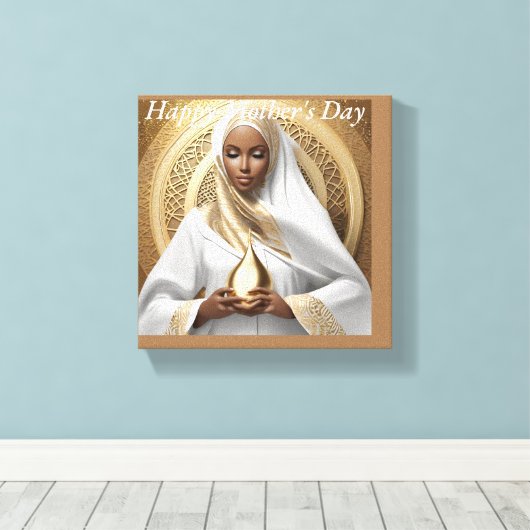Happy Moederdag stretched canvas print (Insitu (Houten vloer))