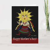Happy Moederdag Sun Woman Oekraïense volkskunst Kaart (Voorkant)