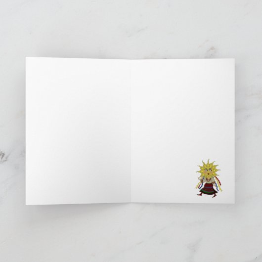 Happy Moederdag Sun Woman Oekraïense volkskunst Kaart (Binnen)