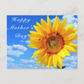 Happy Moederdag Sunflower en bijen op Blue Sky Briefkaart (Voorkant)