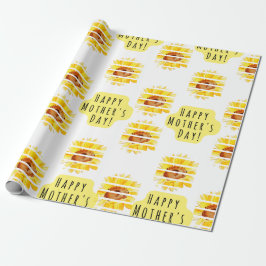 Happy Moederdag Sunflower Gift Wrap Cadeaupapier