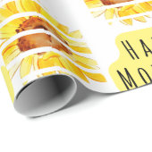 Happy Moederdag Sunflower Gift Wrap Cadeaupapier (Rol Hoek)