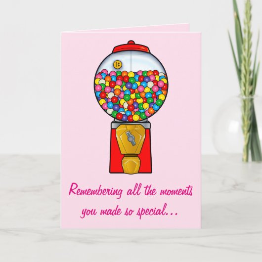 Happy Moederdag Sweet Memories Gum Ball Kaart (Voorkant)