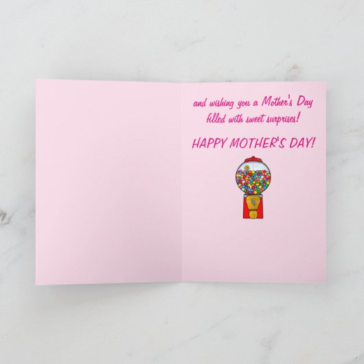 Happy Moederdag Sweet Memories Gum Ball Kaart (Binnen)