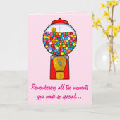 Happy Moederdag Sweet Memories Gum Ball Kaart (Gele Bloem)
