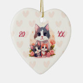 Happy Moederdag Sweet Pastel Cat Keramisch Ornament (Rechts)