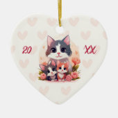 Happy Moederdag Sweet Pastel Cat Keramisch Ornament (Voorkant)