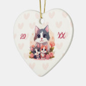 Happy Moederdag Sweet Pastel Cat Keramisch Ornament (Links)