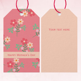 Happy Moederdag Sweet Pink Daisy Bouquet Retro Cadeaulabel
