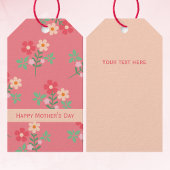 Happy Moederdag Sweet Pink Daisy Bouquet Retro Cadeaulabel