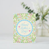 Happy Moederdag Tekst & Colorful Floral Design 2 Briefkaart (Staand voorkant)