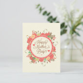 Happy Moederdag Tekst & Colorful Floral Design Briefkaart (Staand voorkant)