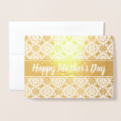 Happy Moederdag Text Sjabloon Elegant Gold (Voorkant met envelop)