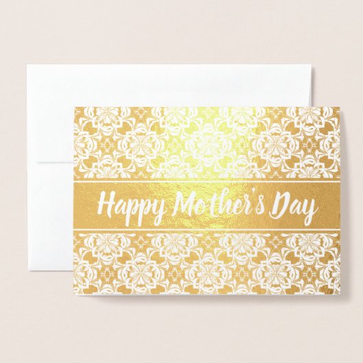Happy Moederdag Text Sjabloon Elegant Gold (Voorkant met envelop)