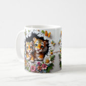 Happy Moederdag Tiger en Cub ontwerp Koffiemok (Voorkant links)
