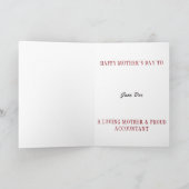 "Happy Moederdag to a Moeder Accountant" Kaart (Binnen)