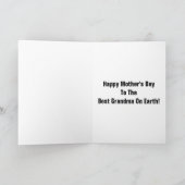 "Happy Moederdag to the Best Grandma on Earth" Kaart (Binnen)