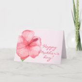 Happy Moederdag | Tropische Hibiscus-ventilator Kaart (Voorkant)