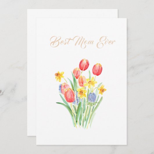 happy moederdag tulips flower conenkaart kaart (Voorkant / Achterkant)