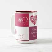 Happy Moederdag Tweekleurige Koffiemok (Voorkant links)