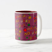 Happy Moederdag Tweekleurige Koffiemok (Voorkant rechts)