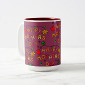 Happy Moederdag Tweekleurige Koffiemok (Voorkant links)