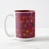 Happy Moederdag Tweekleurige Koffiemok (Links)