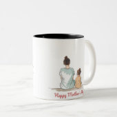 Happy Moederdag Tweekleurige Koffiemok (Voorkant rechts)