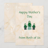 Happy Moederdag Twin Mom Kaart (Voorkant / Achterkant)