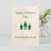 Happy Moederdag Twin Mom Kaart (Staand voorkant)