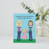 Happy Moederdag Two Moms Cute Personalize Groei Briefkaart (Staand voorkant)