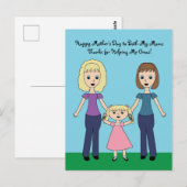 Happy Moederdag Two Moms Cute Personalize Groei Briefkaart (Voorkant / Achterkant)