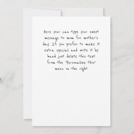 Happy Moederdag Typografie Foto gepersonaliseerd (Achterkant)